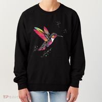 Neon Hummingbird In Flight Women's Sweatshirt thumb 0