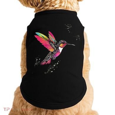 Neon Hummingbird In Flight Doggie Tank