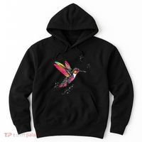 Neon Hummingbird In Flight Hoodie thumb 0