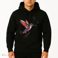 Neon Hummingbird In Flight Hoodie thumb 2