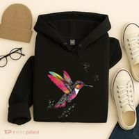 Neon Hummingbird In Flight Hoodie thumb 4