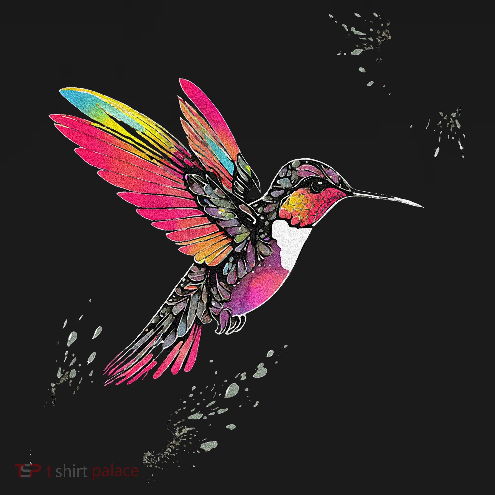 Neon Hummingbird In Flight Hoodie