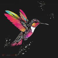 Neon Hummingbird In Flight Sweatshirt thumb 3