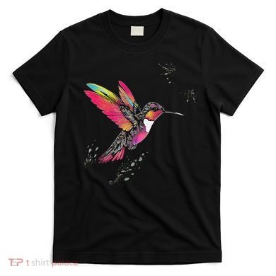 Neon Hummingbird In Flight T-Shirt