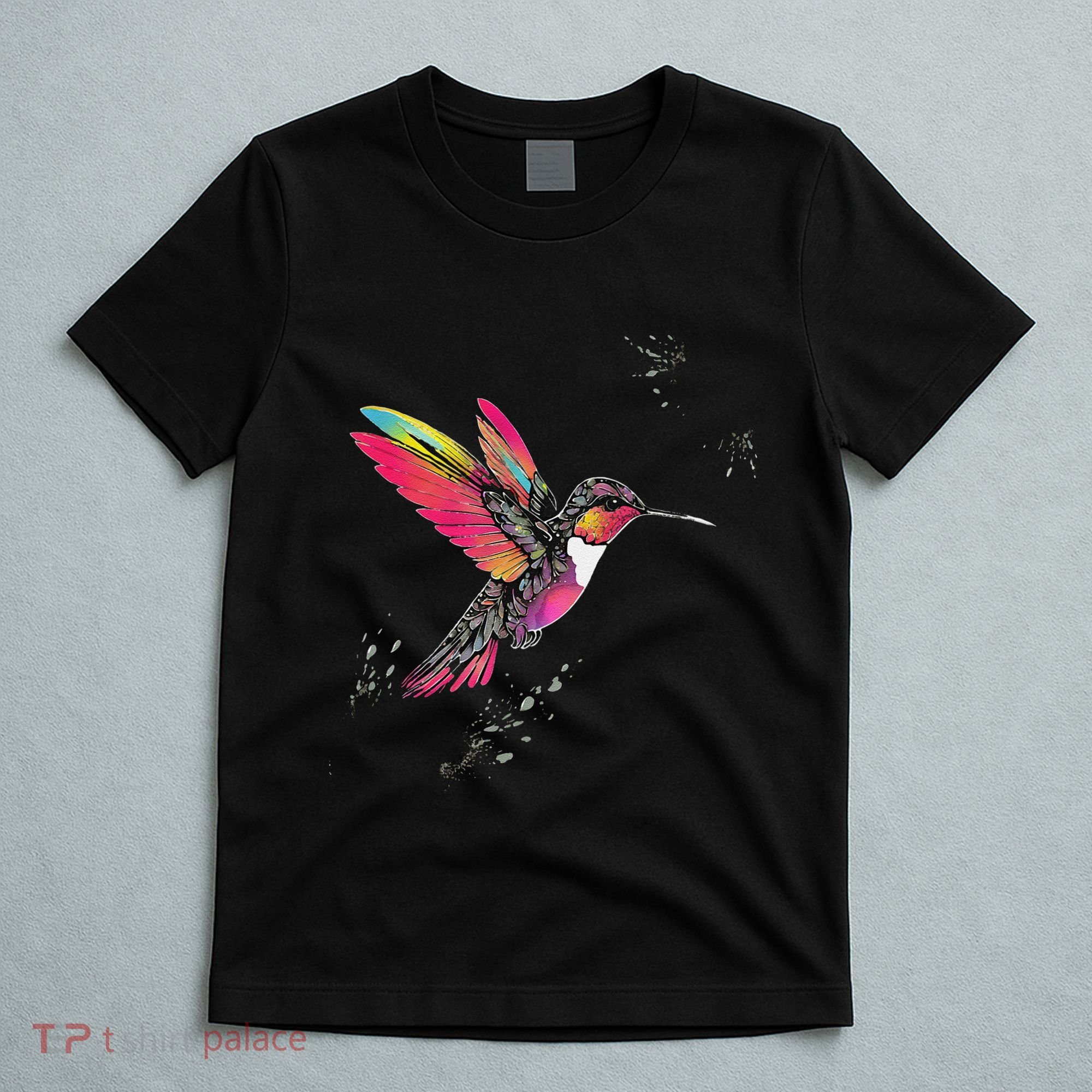 Neon Hummingbird In Flight T-Shirt