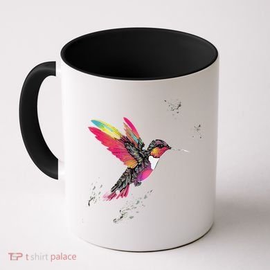 Neon Hummingbird In Flight Coffee Mug