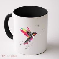 Neon Hummingbird In Flight Coffee Mug thumb 0