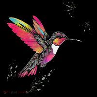 Neon Hummingbird In Flight Coffee Mug thumb 5