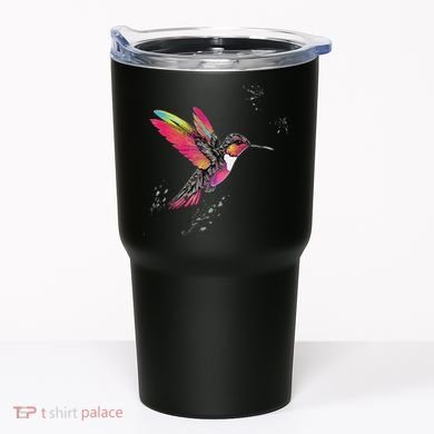 Neon Hummingbird In Flight Tumbler