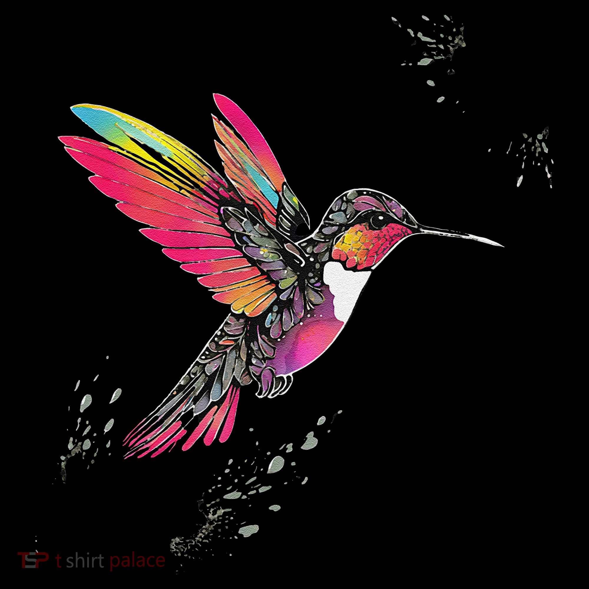 Neon Hummingbird In Flight Mousepad