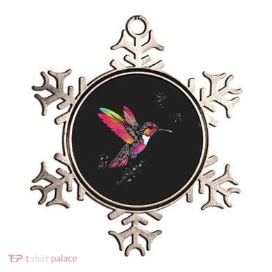 Neon Hummingbird In Flight Ornament