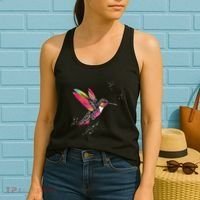 Neon Hummingbird In Flight Women's Tank Top thumb 2