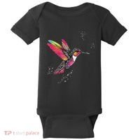 Neon Hummingbird In Flight Baby Bodysuit thumb 0