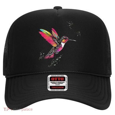 Neon Hummingbird In Flight Hat