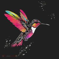 Neon Hummingbird In Flight Hat thumb 2