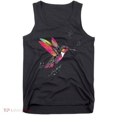 Neon Hummingbird In Flight Tank Top
