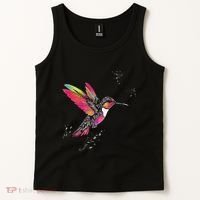 Neon Hummingbird In Flight Tank Top thumb 2