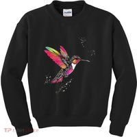 Neon Hummingbird In Flight Kids Sweatshirt thumb 0