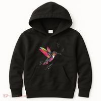 Neon Hummingbird In Flight Kids Hoodie thumb 0