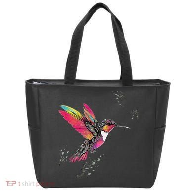 Neon Hummingbird In Flight Tote Bag