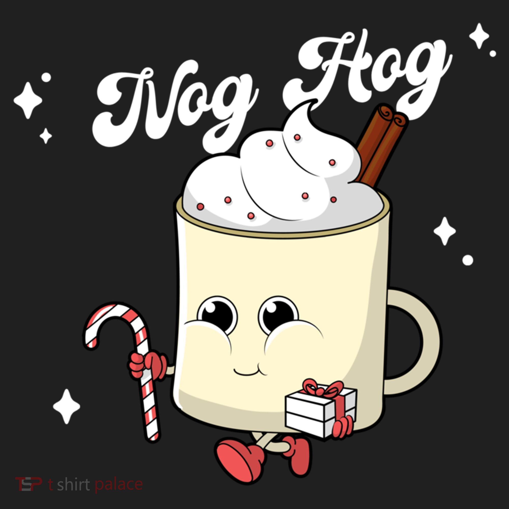 Nog Hog Kawaii Groovy Christmas Eggnog Made Me Retro Egg Nog Great Gift Women's Sweatshirt
