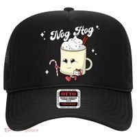 Nog Hog Kawaii Groovy Christmas Eggnog Made Me Retro Egg Nog Great Gift Hat thumb 0
