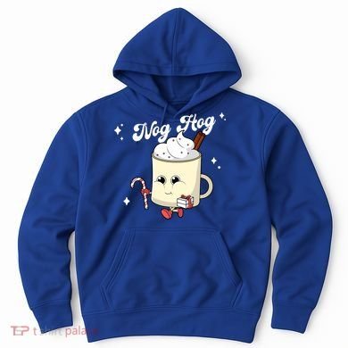 Nog Hog Kawaii Groovy Christmas Eggnog Made Me Retro Egg Nog Great Gift Hoodie