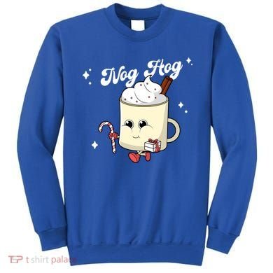 Nog Hog Kawaii Groovy Christmas Eggnog Made Me Retro Egg Nog Great Gift Sweatshirt