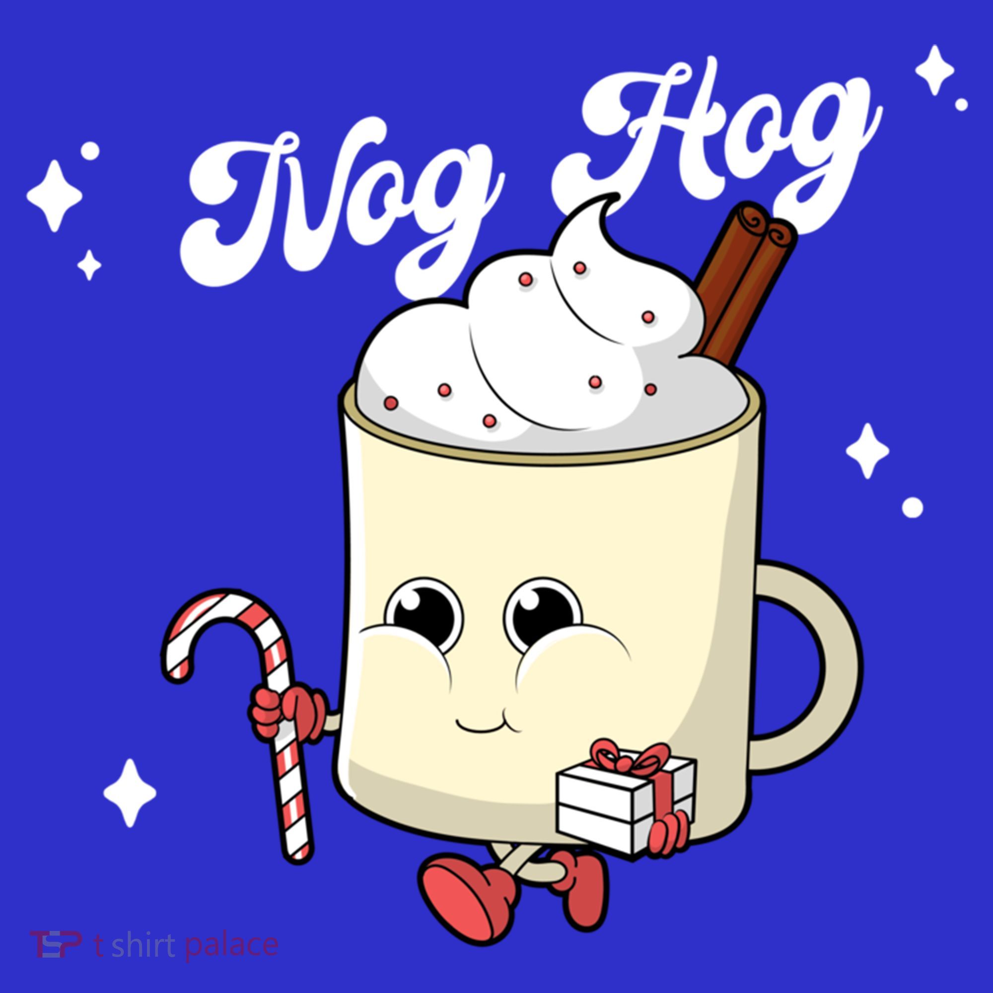 Nog Hog Kawaii Groovy Christmas Eggnog Made Me Retro Egg Nog Great Gift Polo