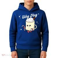 Nog Hog Kawaii Groovy Christmas Eggnog Made Me Retro Egg Nog Great Gift Kids Hoodie thumb 4
