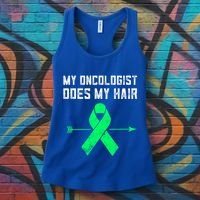 Non Hodgkins Lymphoma Support My Oncologist Does My Hair Funny Gift Women's Tank Top thumb 3