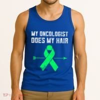 Non Hodgkins Lymphoma Support My Oncologist Does My Hair Funny Gift Tank Top thumb 3