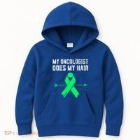Non Hodgkins Lymphoma Support My Oncologist Does My Hair Funny Gift Kids Hoodie thumb 0