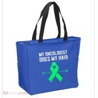 Non Hodgkins Lymphoma Support My Oncologist Does My Hair Funny Gift Tote Bag thumb 2