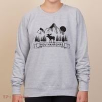 New Hampshire Mountain Moose Cool New Hampshire Gift Women's Sweatshirt thumb 0