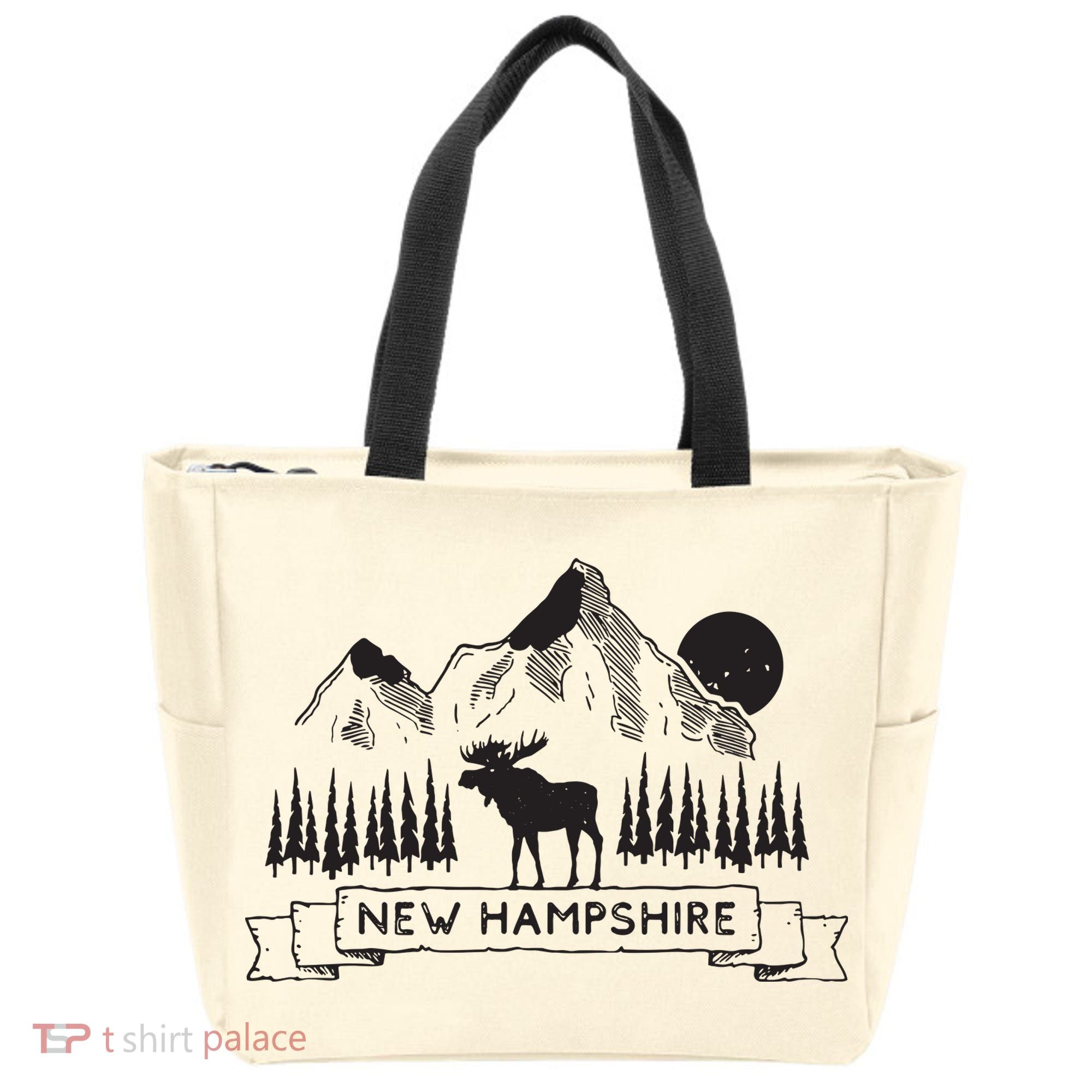New Hampshire Mountain Moose Cool New Hampshire Gift Tote Bag