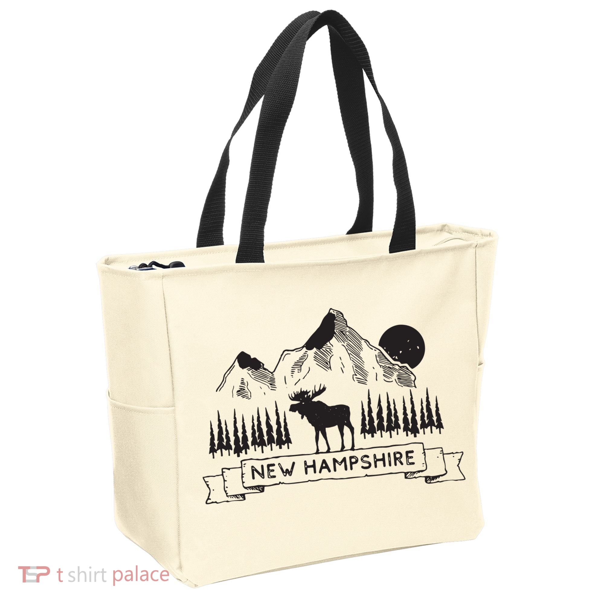 New Hampshire Mountain Moose Cool New Hampshire Gift Tote Bag