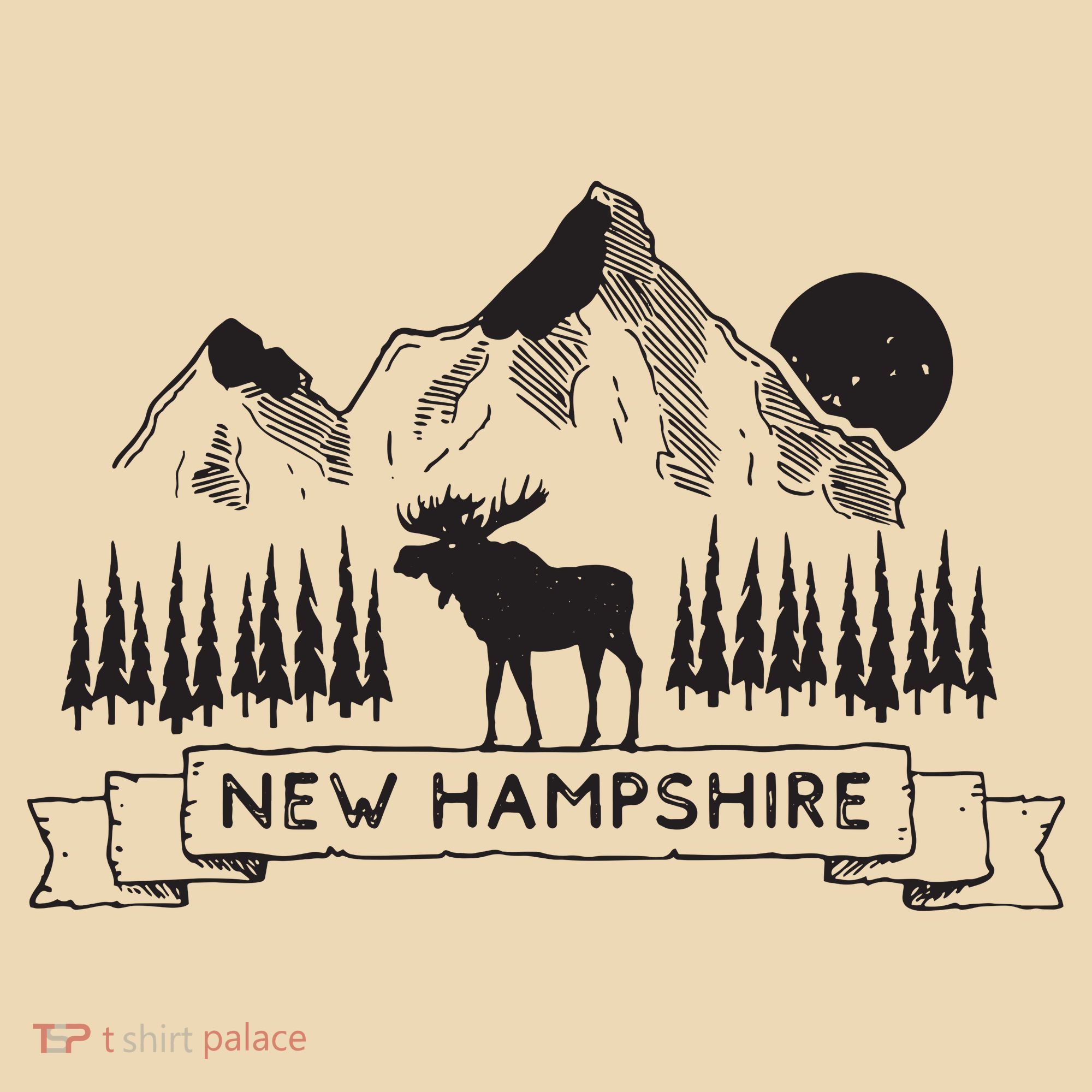 New Hampshire Mountain Moose Cool New Hampshire Gift Tote Bag