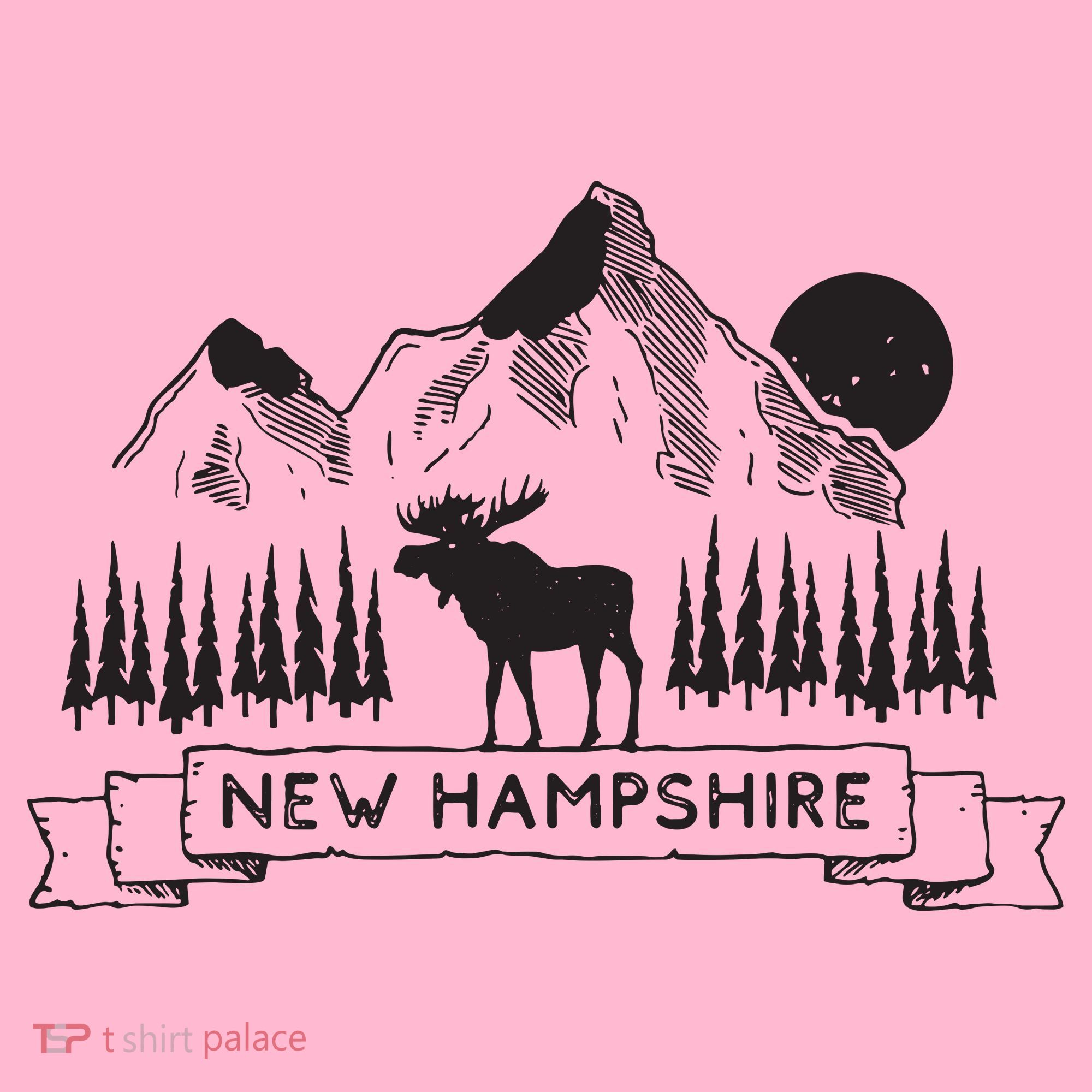 New Hampshire Mountain Moose Cool New Hampshire Gift Coaster
