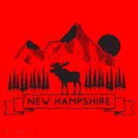 New Hampshire Mountain Moose Cool New Hampshire Gift Santa Hat thumb 1