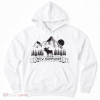 New Hampshire Mountain Moose Cool New Hampshire Gift Hoodie thumb 0