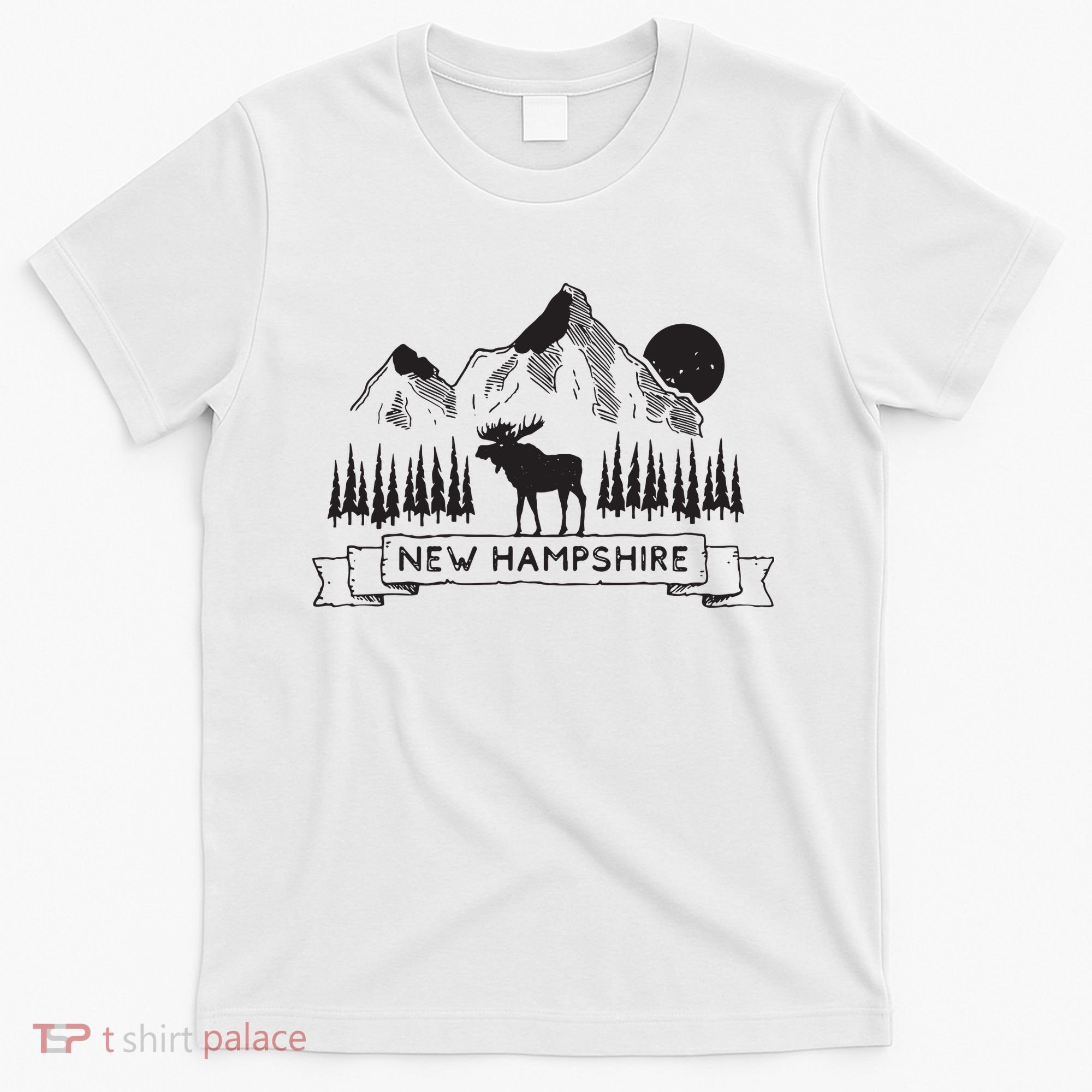 New Hampshire Mountain Moose Cool New Hampshire Gift T-Shirt