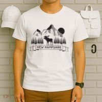 New Hampshire Mountain Moose Cool New Hampshire Gift T-Shirt thumb 6
