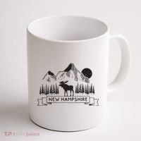 New Hampshire Mountain Moose Cool New Hampshire Gift Coffee Mug thumb 1