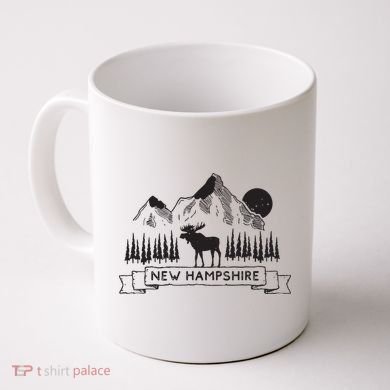 New Hampshire Mountain Moose Cool New Hampshire Gift Coffee Mug