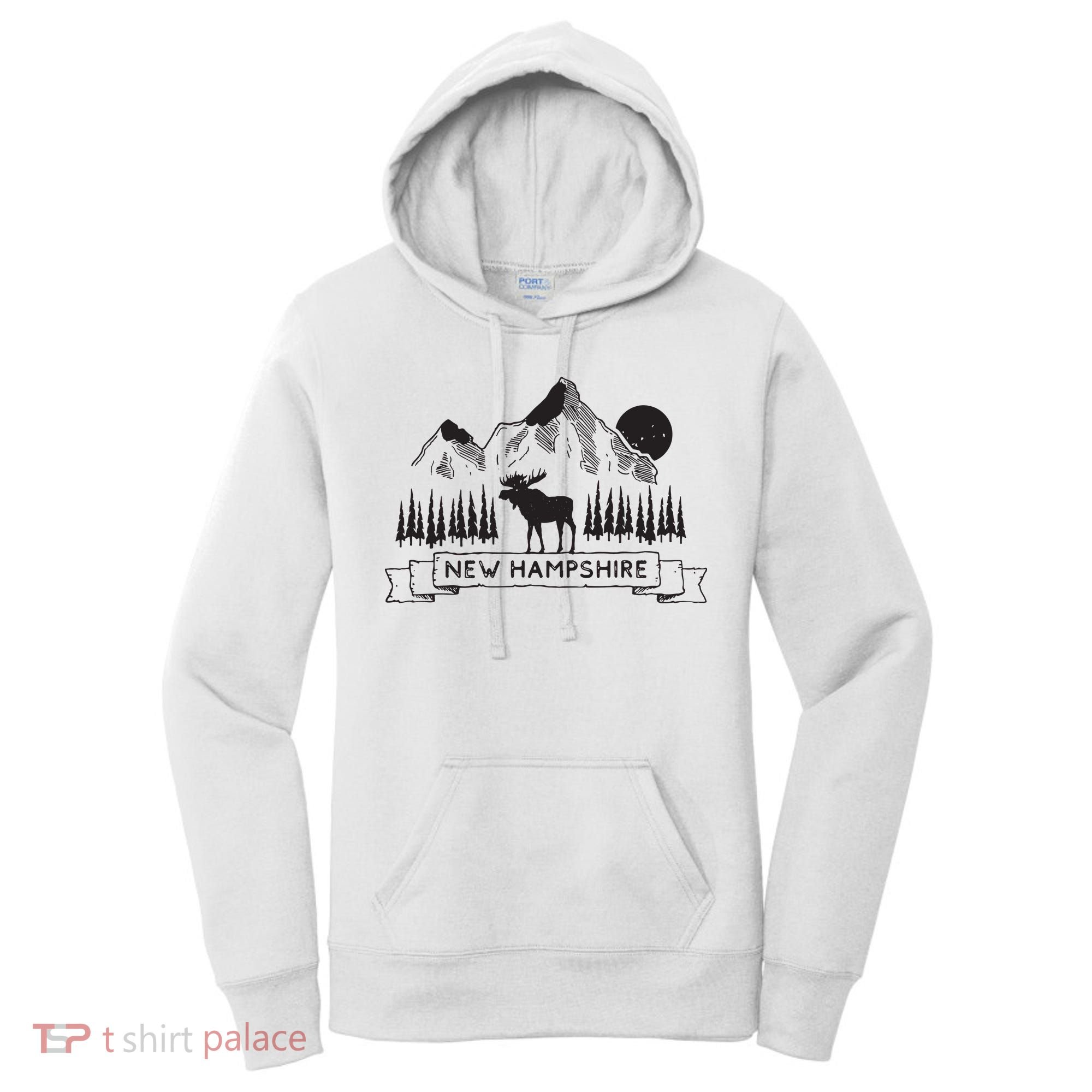 New Hampshire Mountain Moose Cool New Hampshire Gift Women's Hoodie