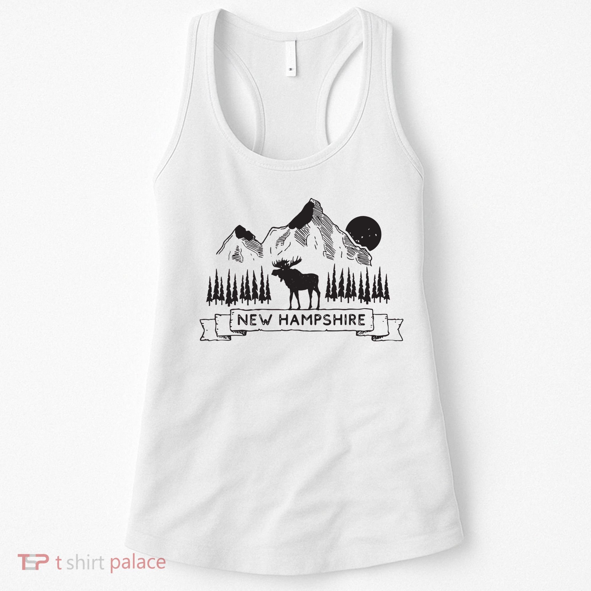 New Hampshire Mountain Moose Cool New Hampshire Gift Women's Tank Top