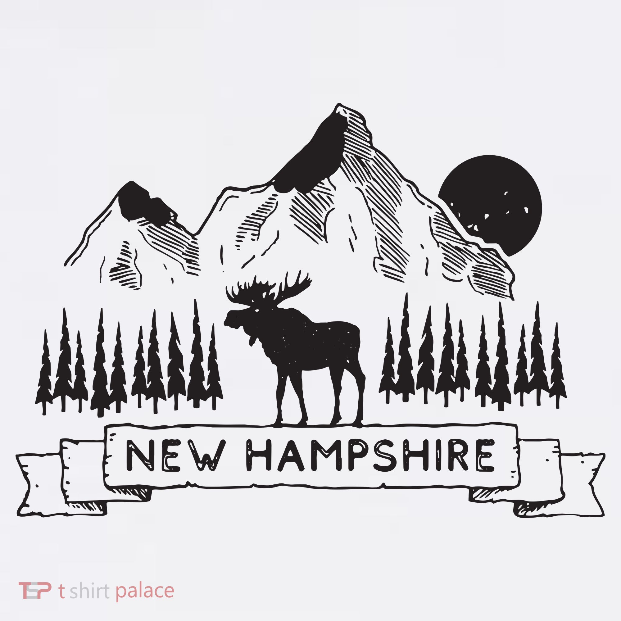 New Hampshire Mountain Moose Cool New Hampshire Gift Women's Tank Top