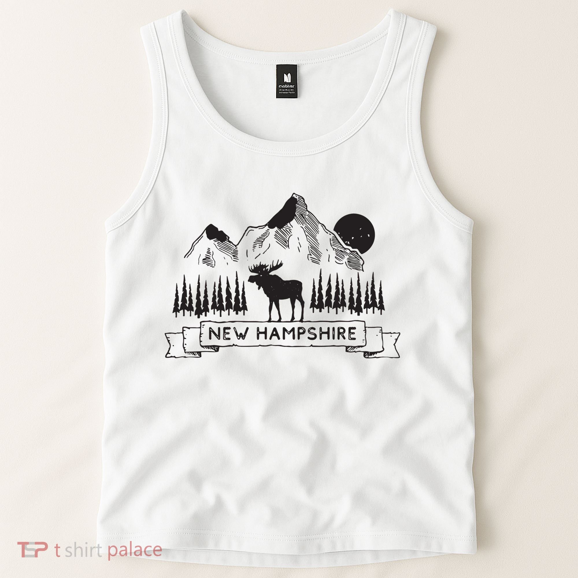 New Hampshire Mountain Moose Cool New Hampshire Gift Tank Top
