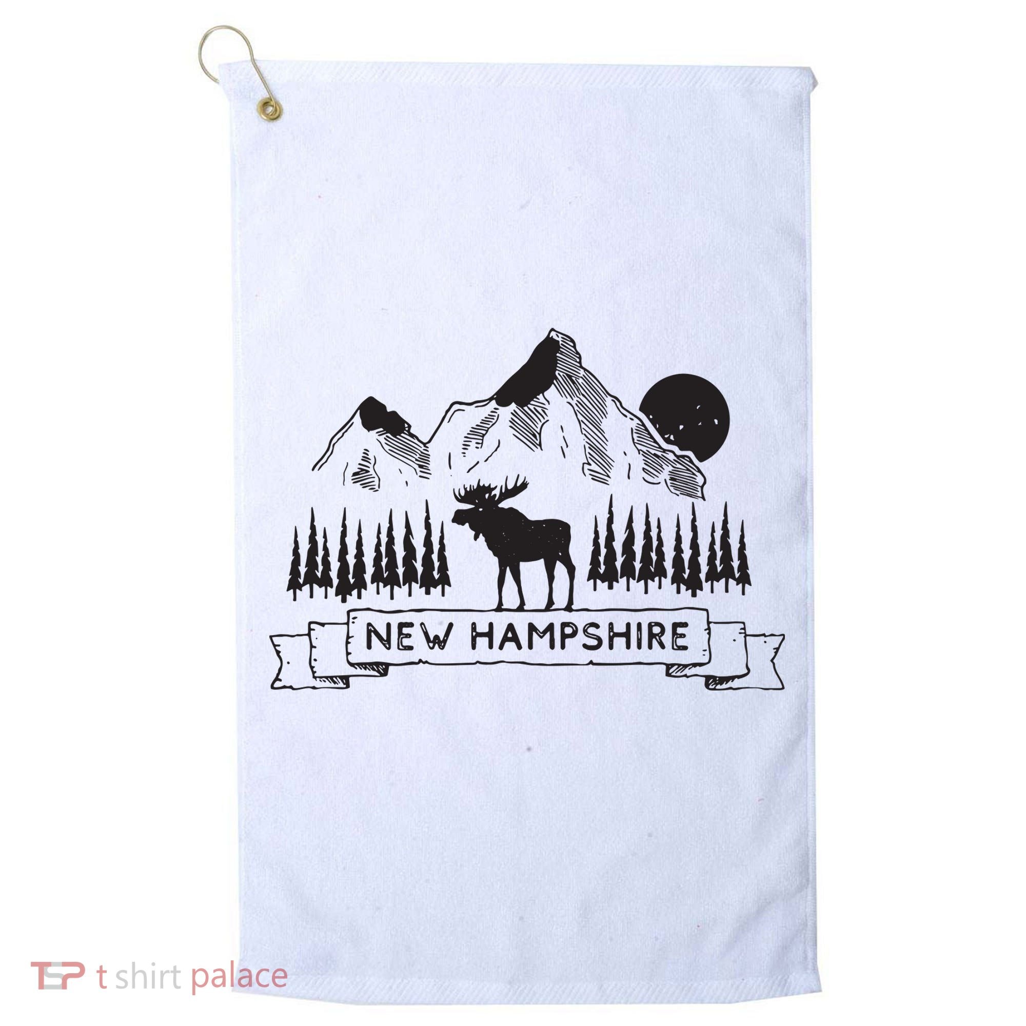 New Hampshire Mountain Moose Cool New Hampshire Gift Golf Towel